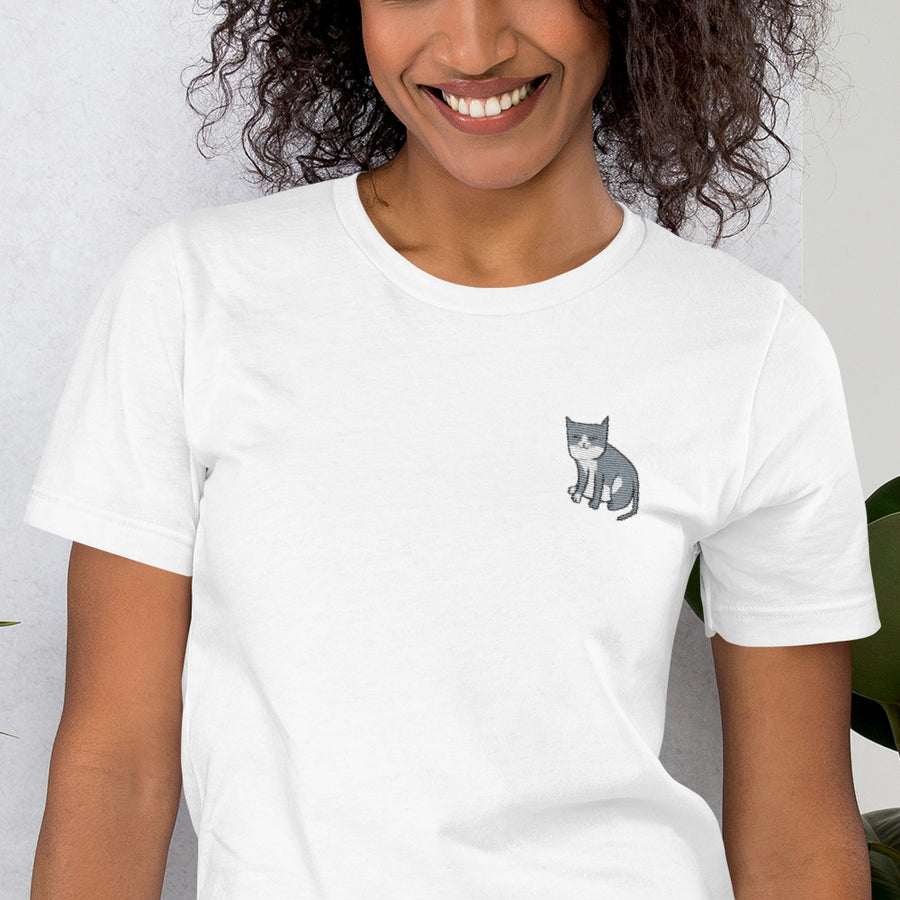 Brodeerattu Catmere The Cat Naisten T-Paita