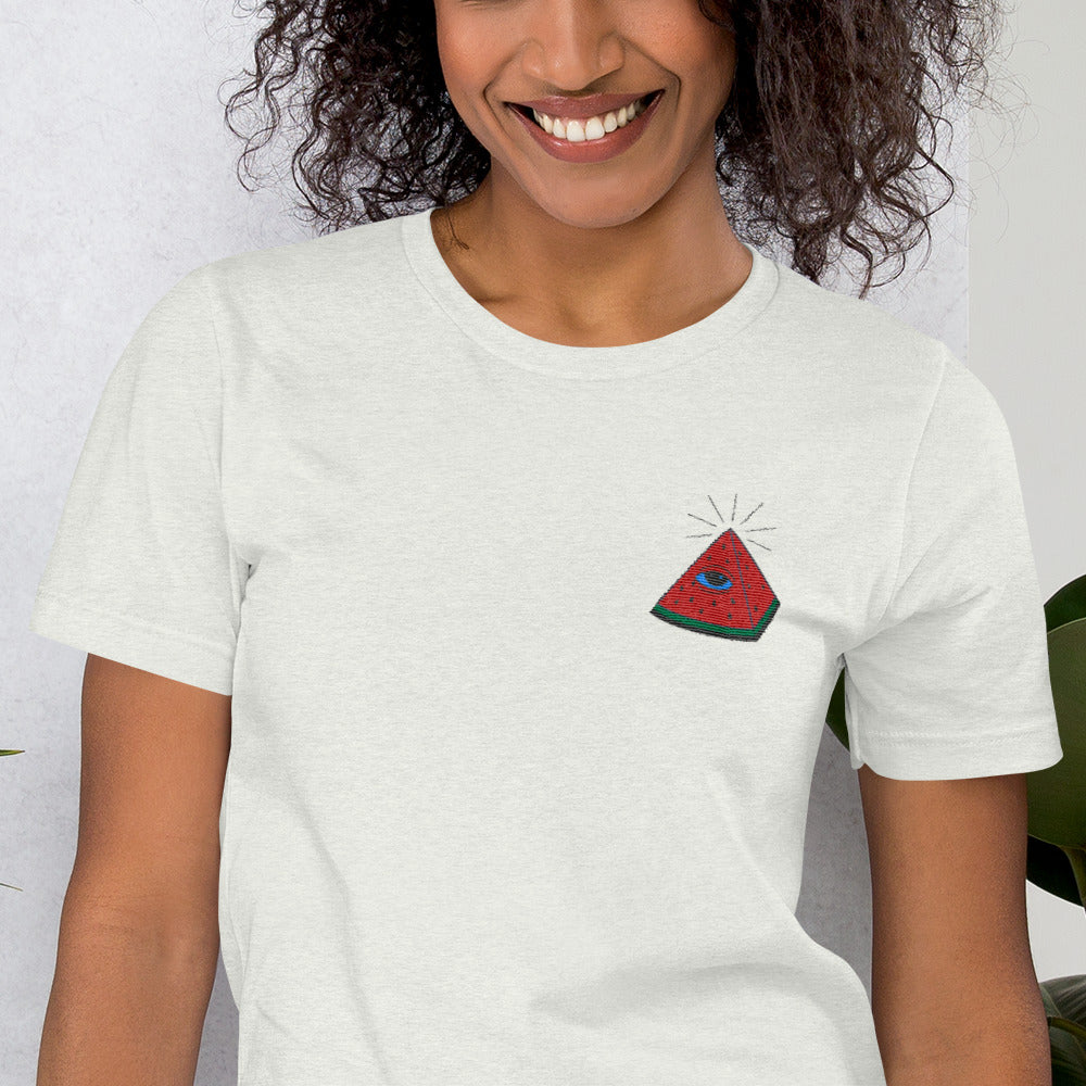 Brodeerattu Meloninati Naisten T-Paita